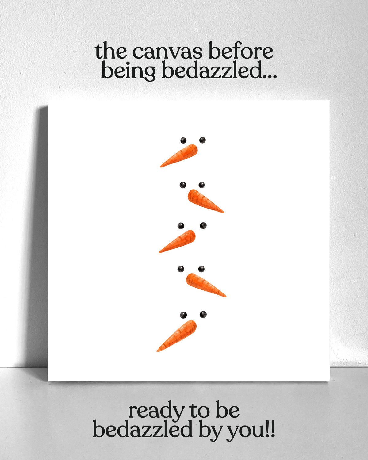 Minimalist Snowman Bedazzle Canvas Kit