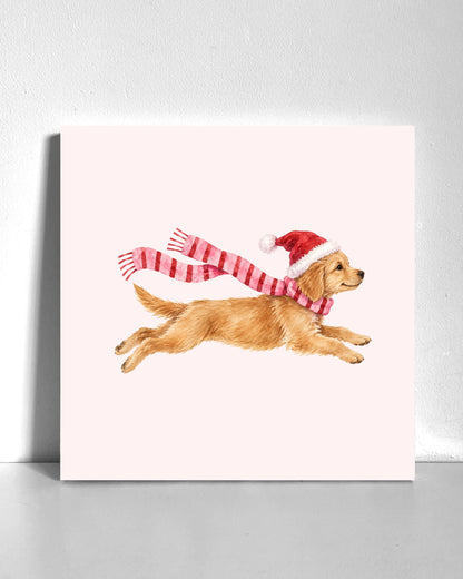 Winter Golden Retriever Bedazzle Canvas Kit