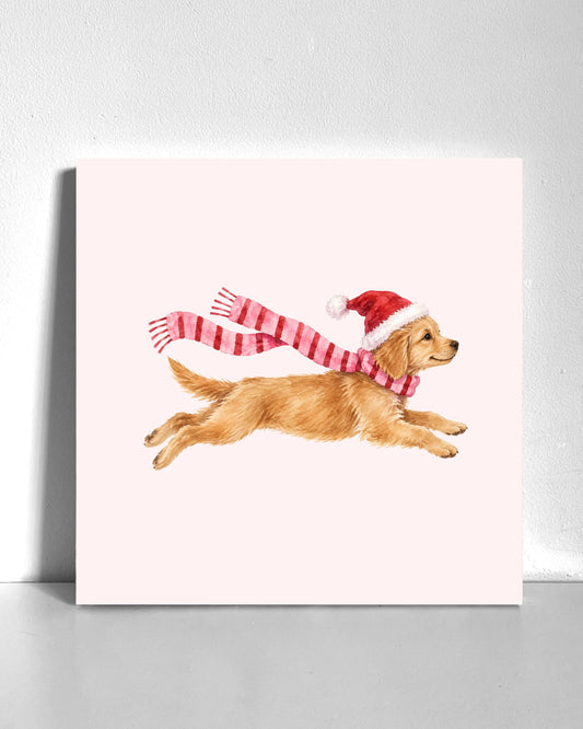 Winter Golden Retriever Bedazzle Canvas Kit