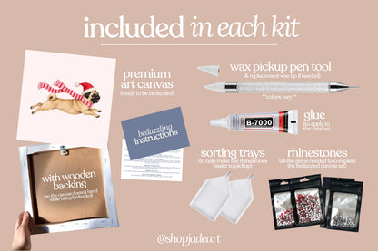 Winter Pug Bedazzle Canvas Kit