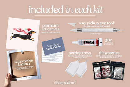 Winter Dachshund Bedazzle Canvas Kit