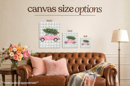 Christmas Car Pink Bedazzle Canvas Kit