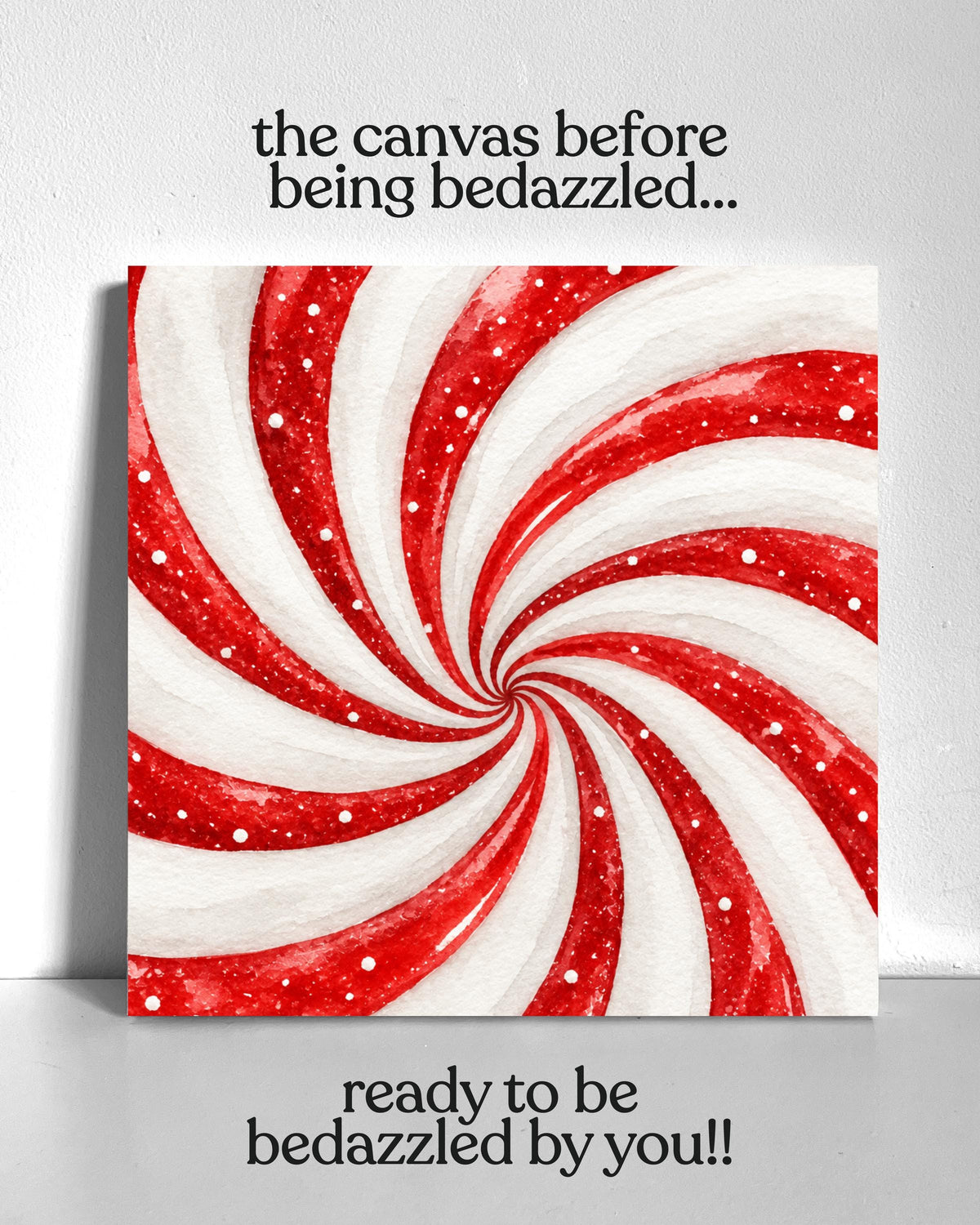 Candy Cane Swirl Bedazzle Canvas Kit