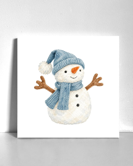 Winter Snowman Plushie Bedazzle Canvas Kit