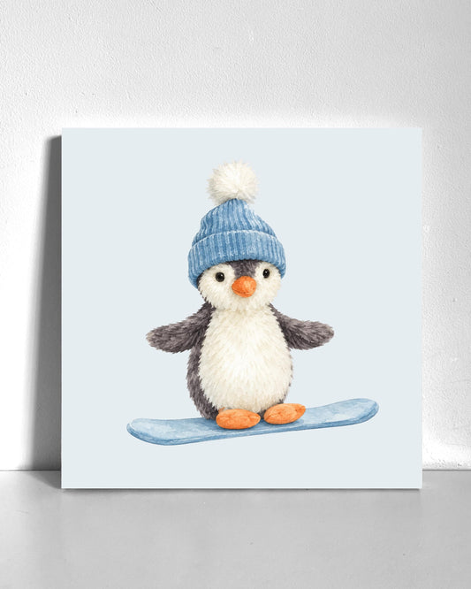 Snowboard Penguin Bedazzle Canvas Kit