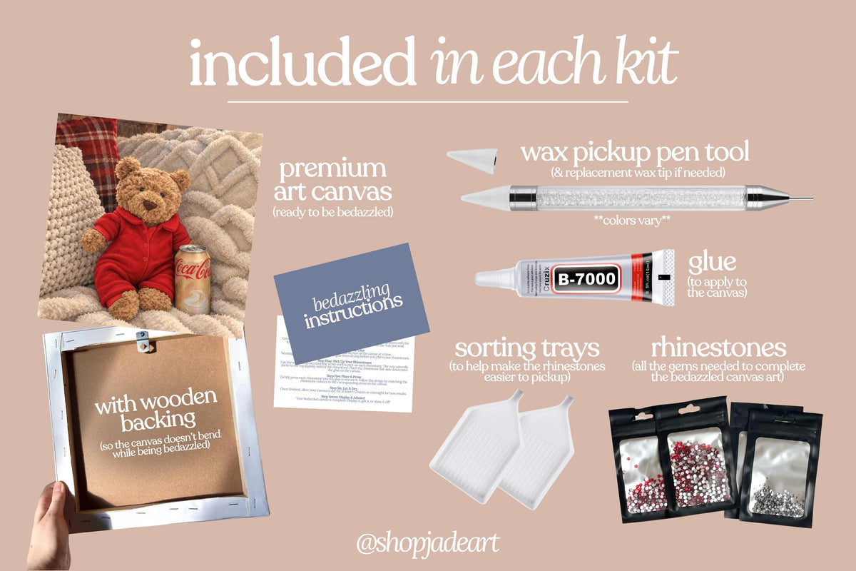 Christmas Bear Bedazzle Canvas Kit