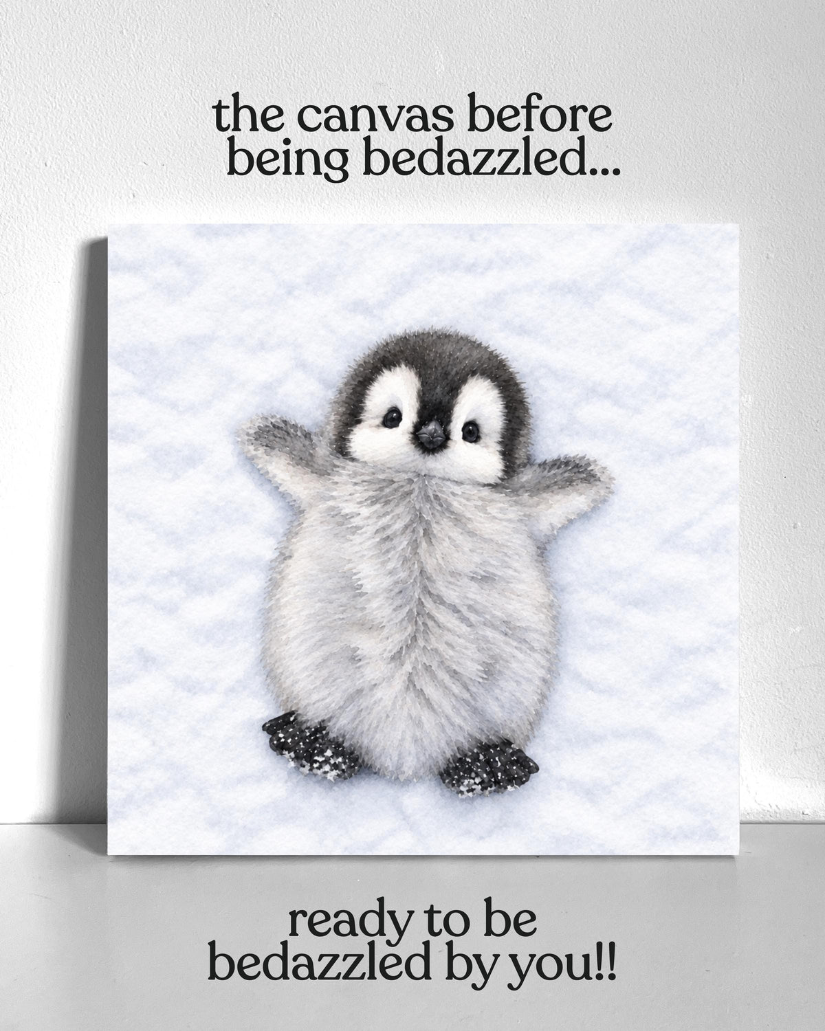 Penguin Bedazzle Canvas Kit