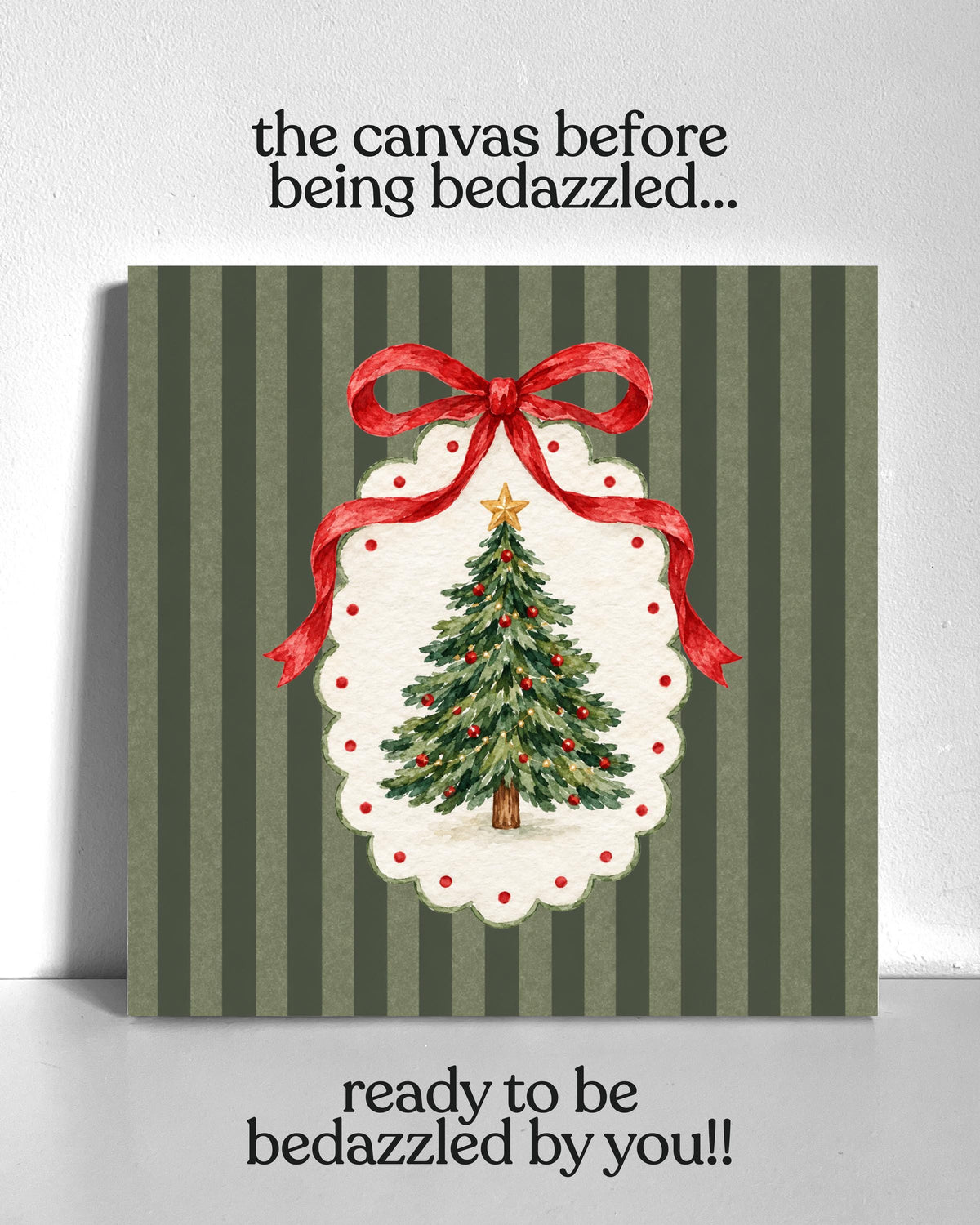Traditional Christmas Tree Bedazzle Canvas Kit