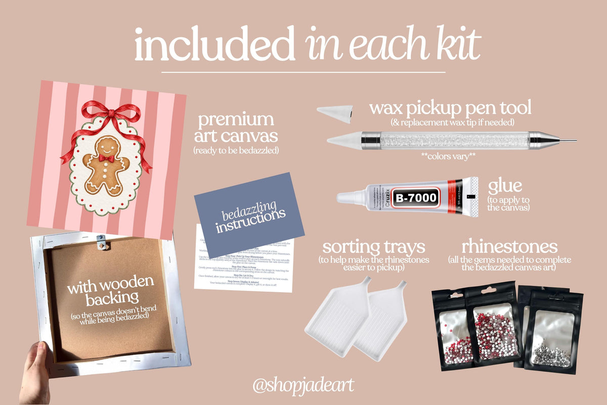 Traditional Gingerbread Bedazzle Canvas Kit