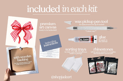Aesthetic Bow Bedazzle Canvas Kit