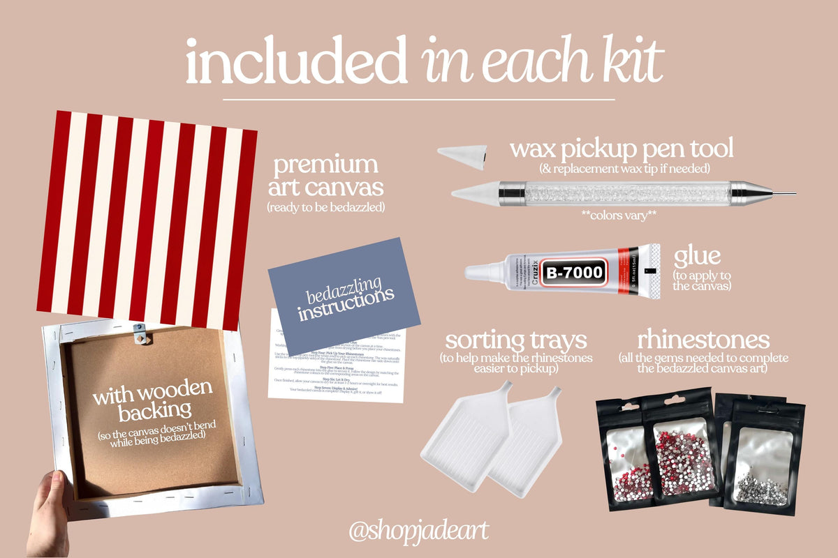 Red Stripes Bedazzle Canvas Kit