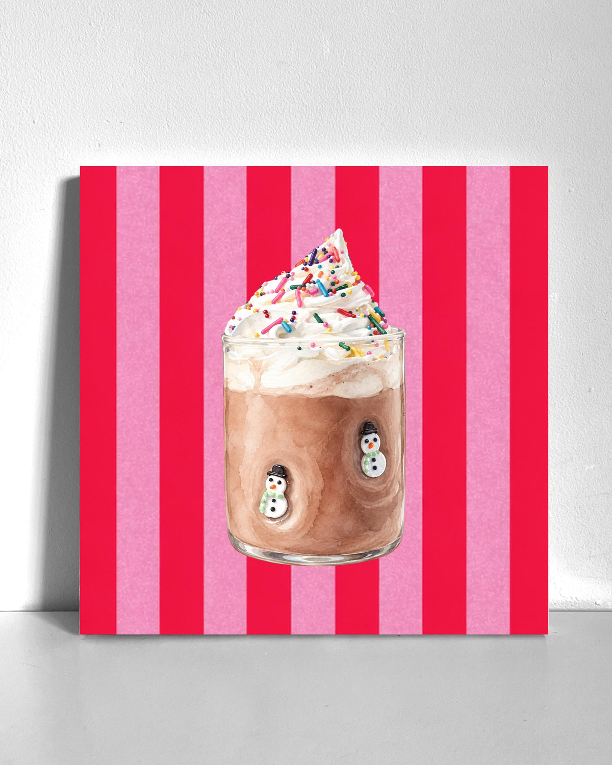 Colorful Snowman Drink Bedazzle Canvas Kit
