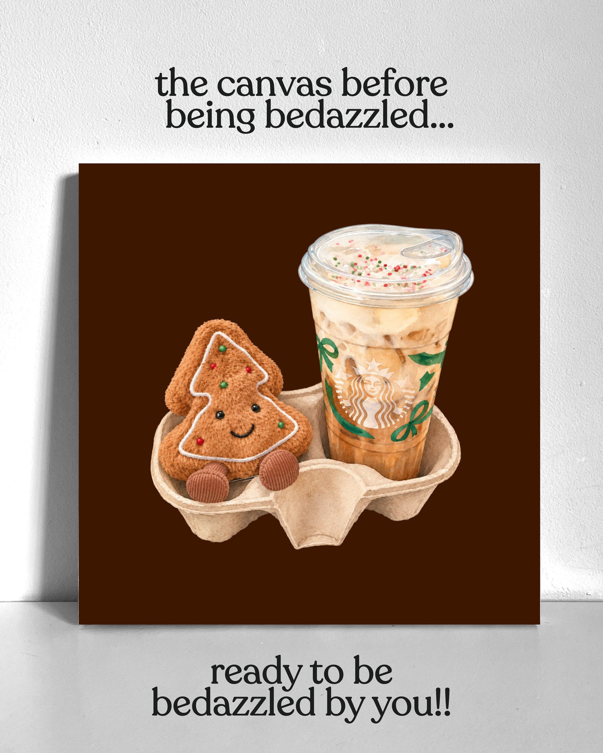 Christmas To-Go Coffee Bedazzle Canvas Kit