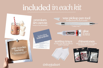 Chocolate Milk & Marshmallows Bedazzle Canvas Kit
