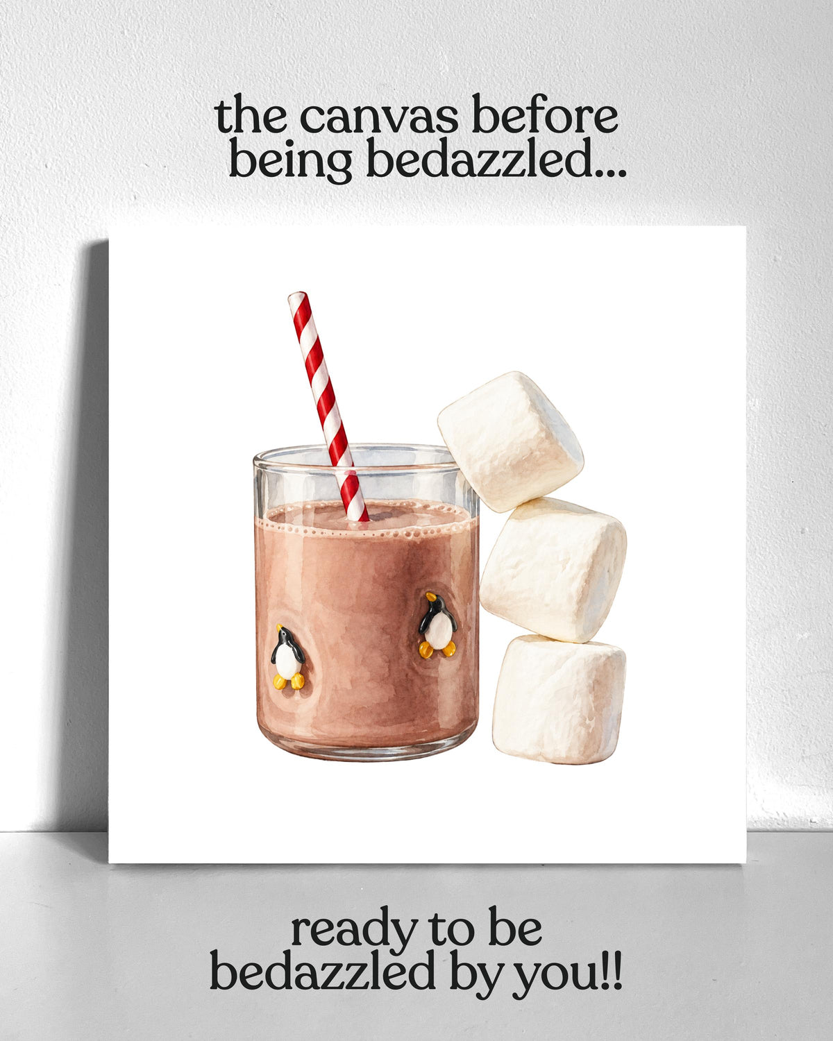 Chocolate Milk & Marshmallows Bedazzle Canvas Kit