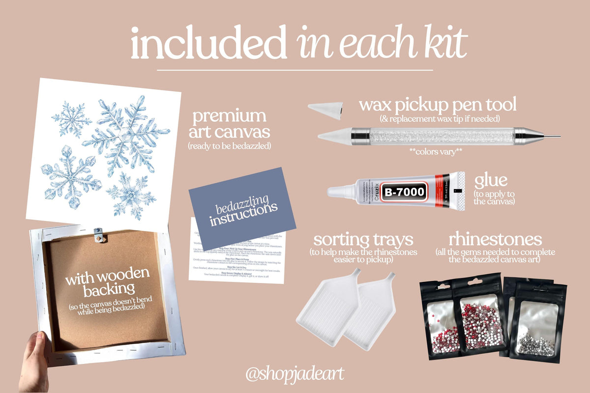 Snowflakes Bedazzle Canvas Kit