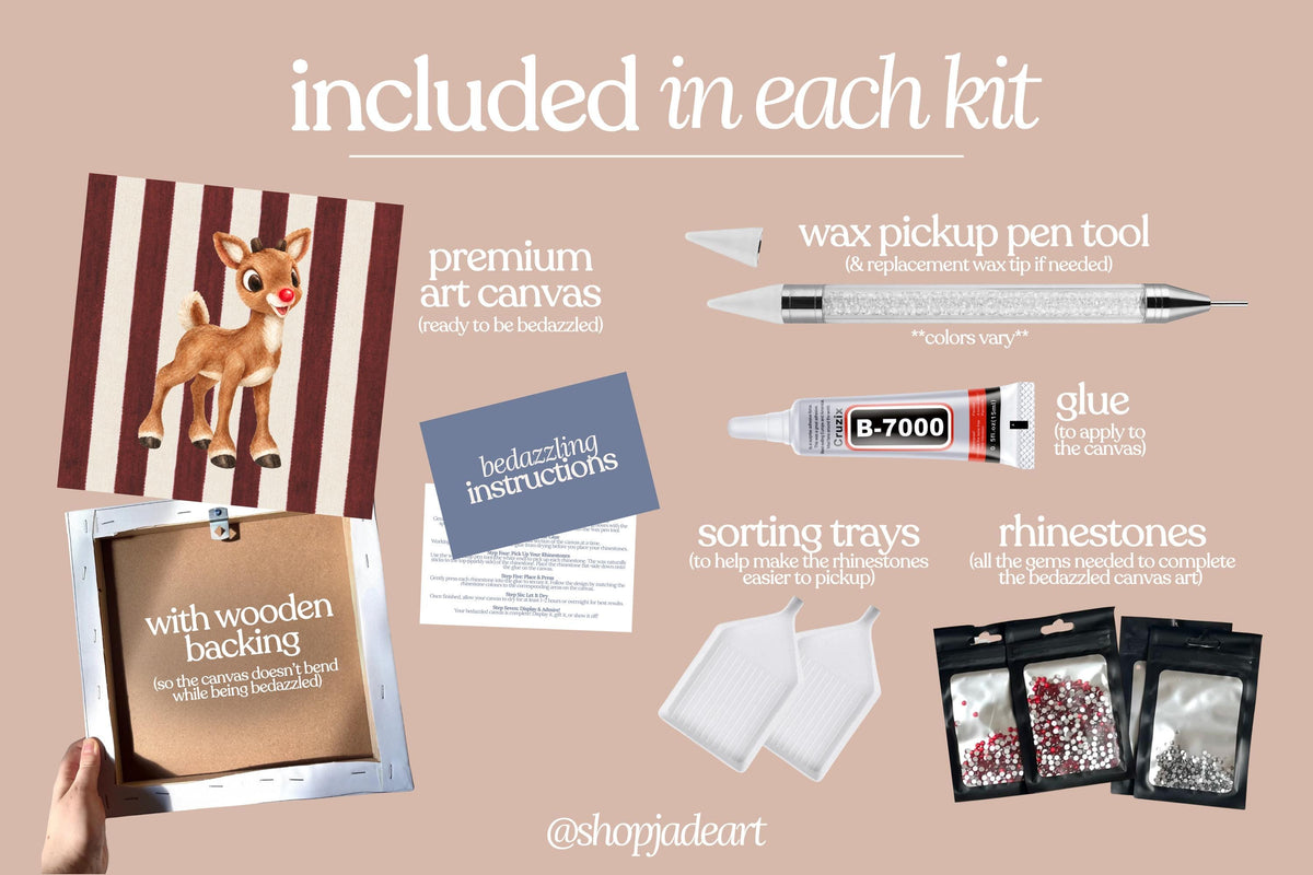 Rudolph Bedazzle Canvas Kit