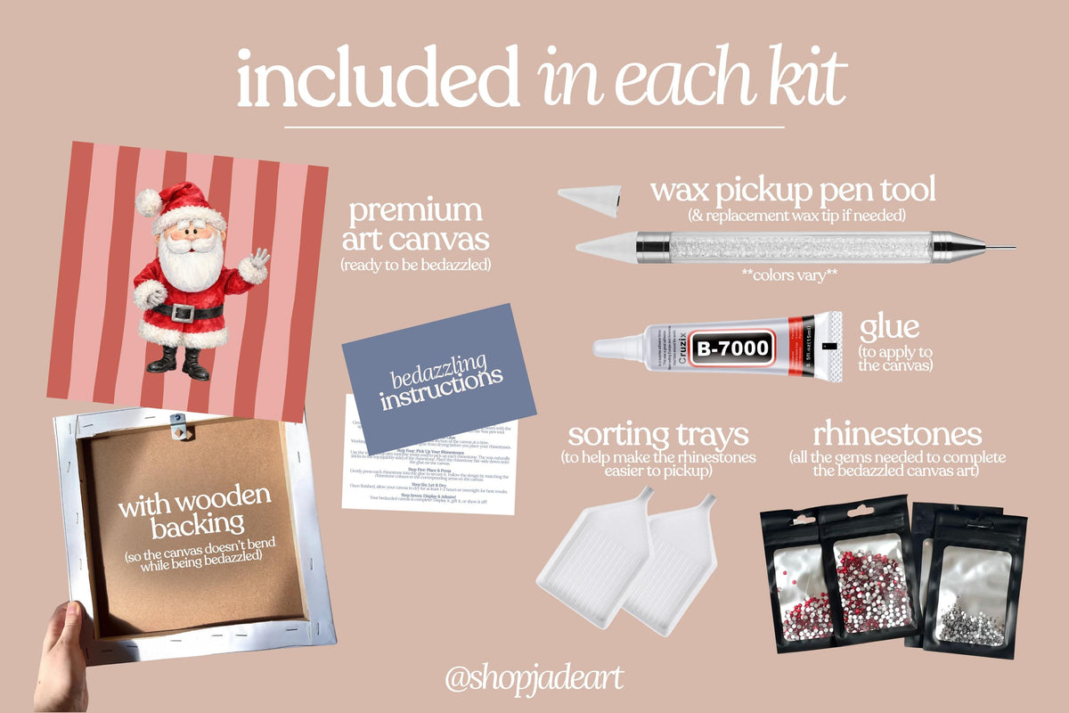 Santa Bedazzle Canvas Kit