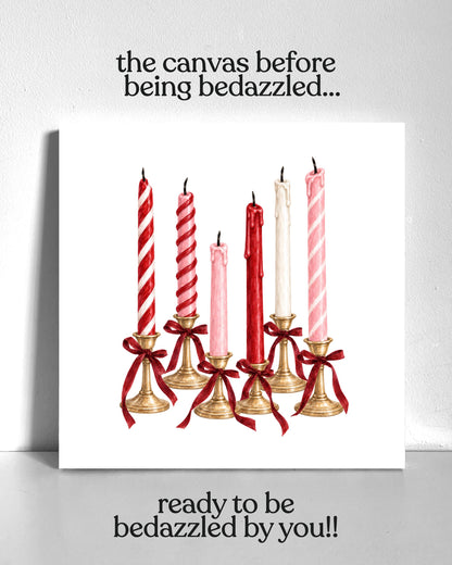 Festive Candles Bedazzle Canvas Kit