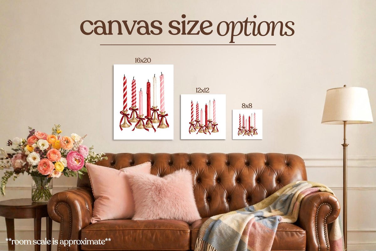 Festive Candles Bedazzle Canvas Kit