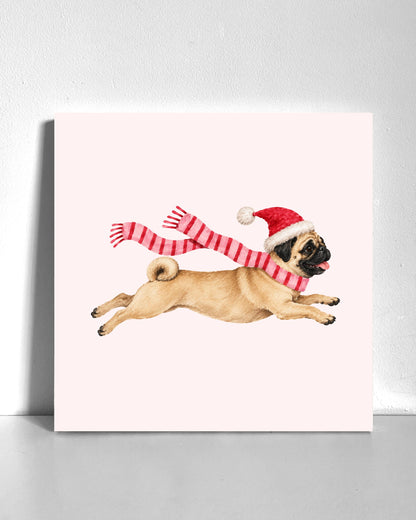 Winter Pug Bedazzle Canvas Kit