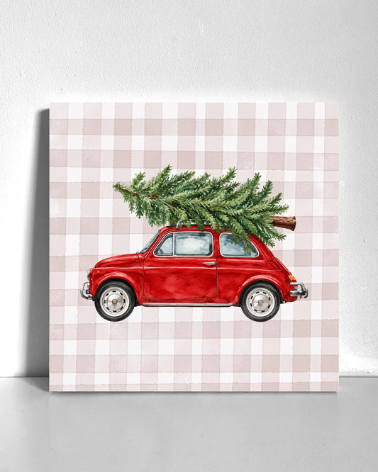 Christmas Red Car Bedazzle Canvas Kit