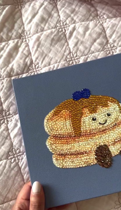 Blueberry Pancake Plushie Bedazzle Canvas Kit