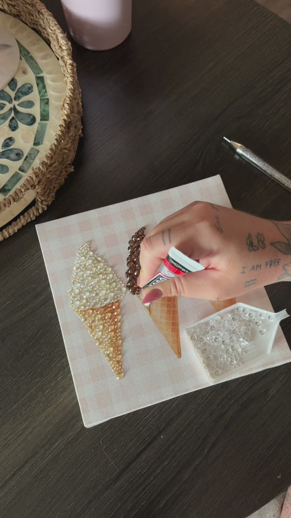 Ice Creams Bedazzle Canvas Kit